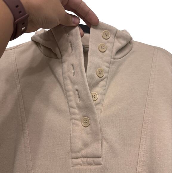 Time and Tru Tan Pullover Sweatshirt Size Small Cozy Funnel Neck Pocketed Women - Picture 2 of 7